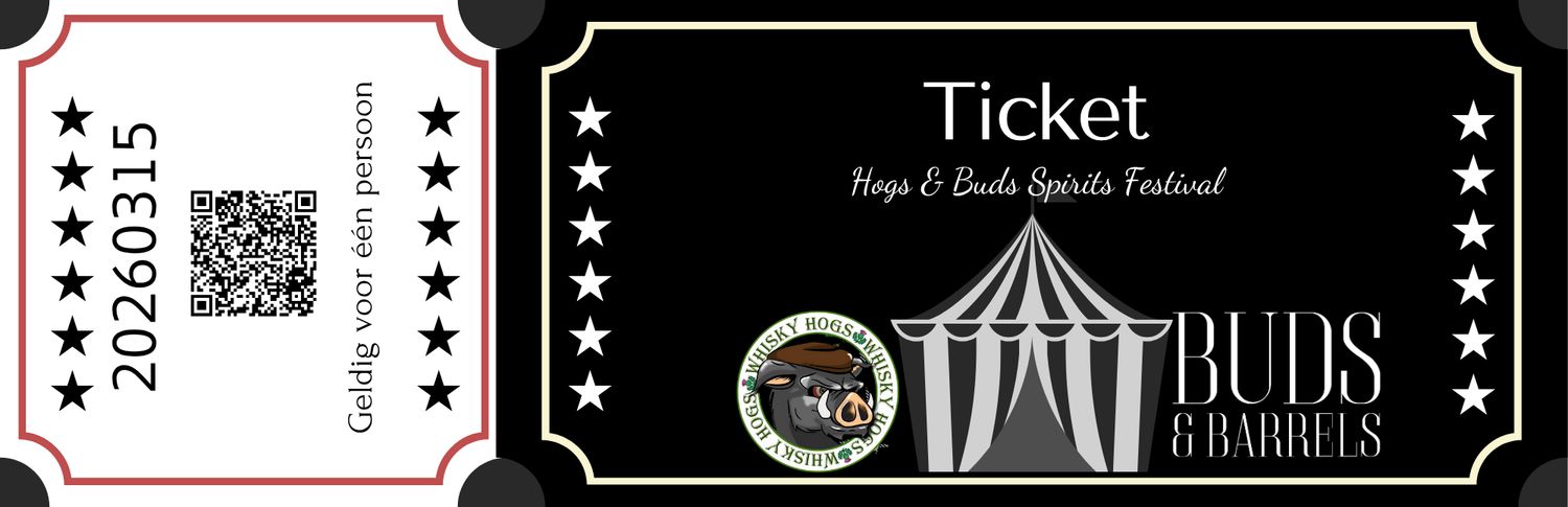 Ticket Hogs & Buds Spirits Festival + BUSRIT HEEN EN TERUG  ( Hoogstraten, Malle/Zoerse, Lille, Landen)
