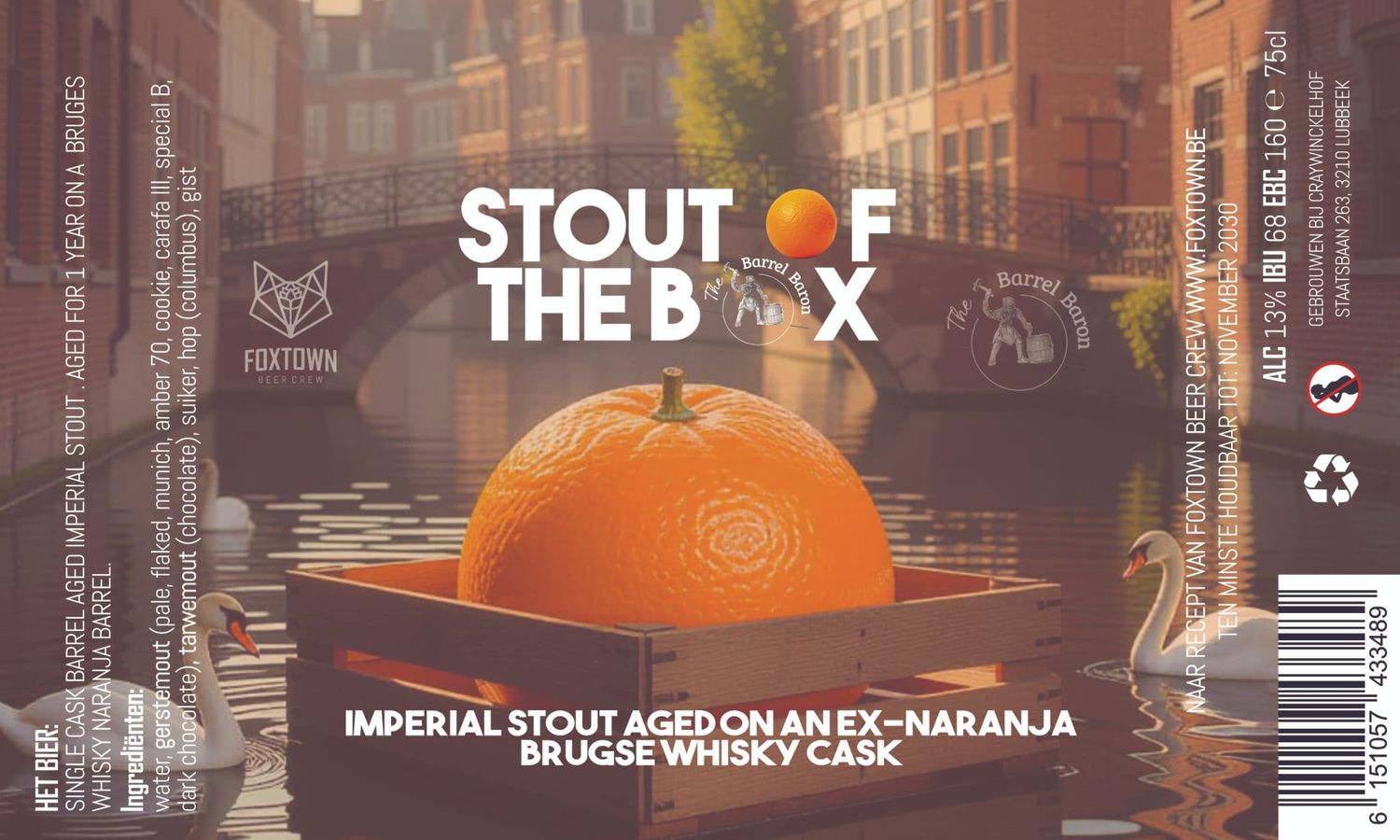 Foxtown : Stout of The Box - Barrel Baron exclusive 2 x 75 cl flessen Foxtown : Stout of The Box - Barrel Baron exclusive 2 x 75 cl flessen