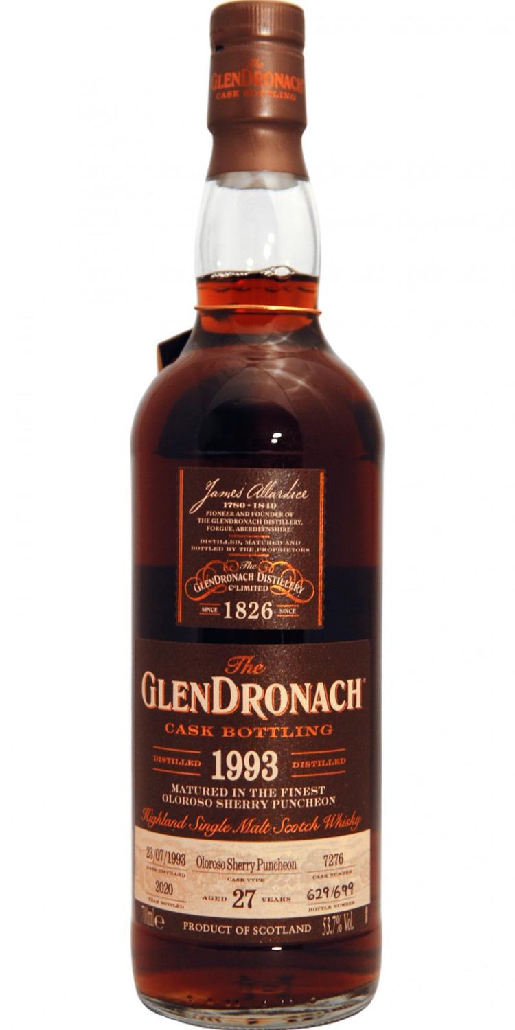 Glendronach 1993 - 27 Year Old - Cask 7276 - Batch 18 - 53,7°