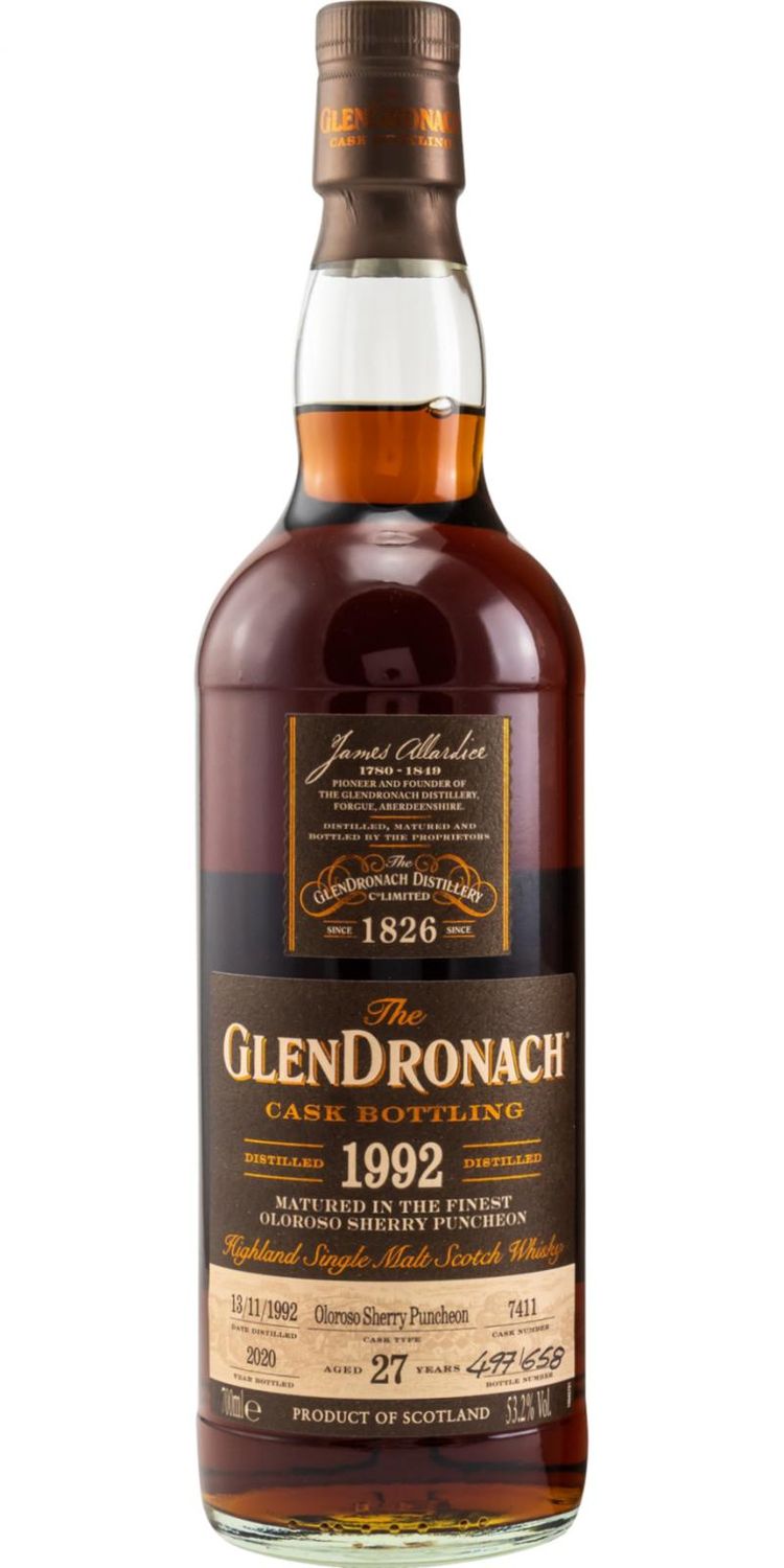 Glendronach 1992 - 27 Year Old Cask 7411 - Batch 18  53,2%
