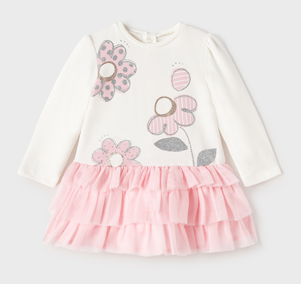 Mayoral baby kleedje roze tull