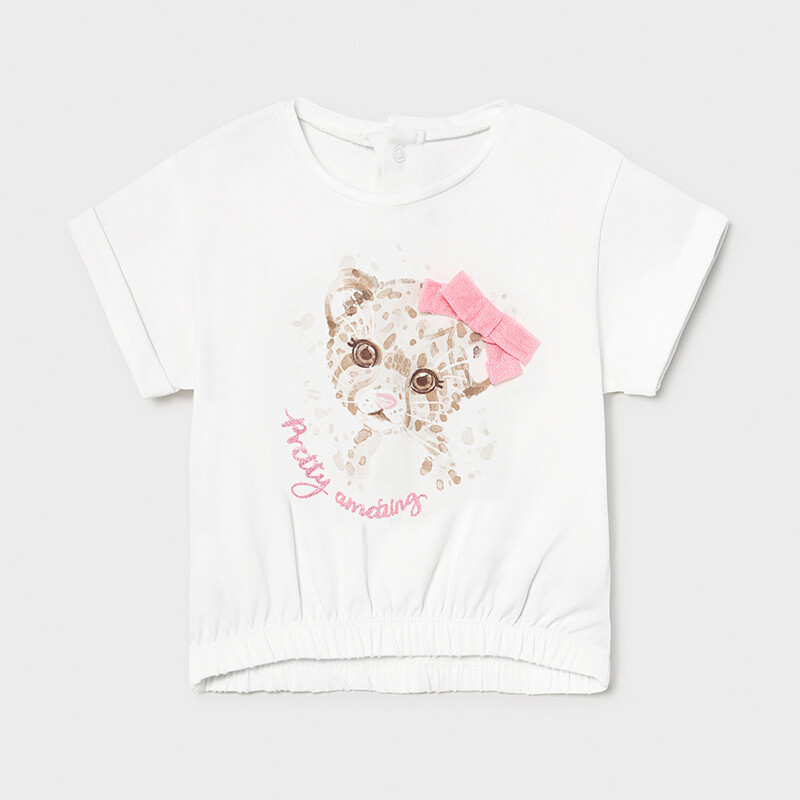 Mayoral baby t-shirt tijger roze strik