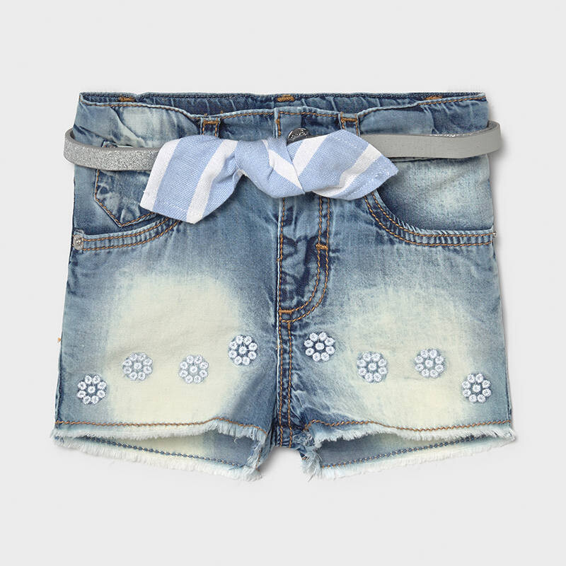 Mayoral baby jeans short met riem