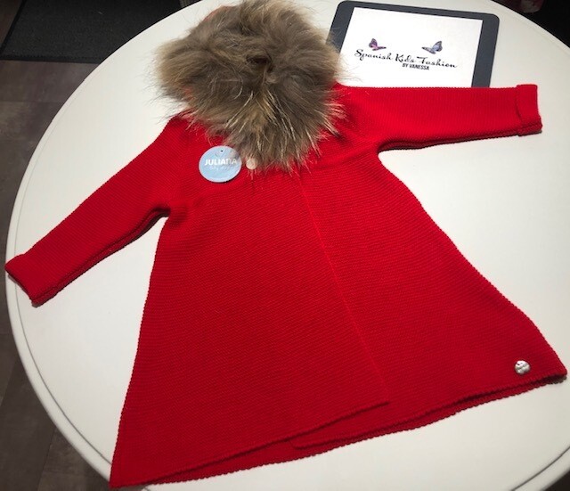 Juliana Tricot Vestje met pels kap ROOD