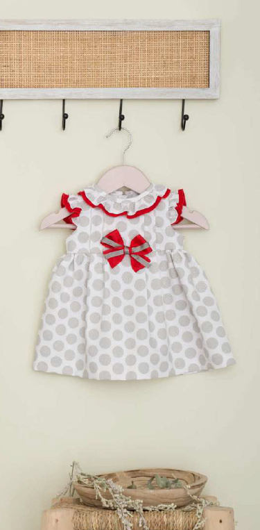 Cuka baby kleedje grijze bolletjes