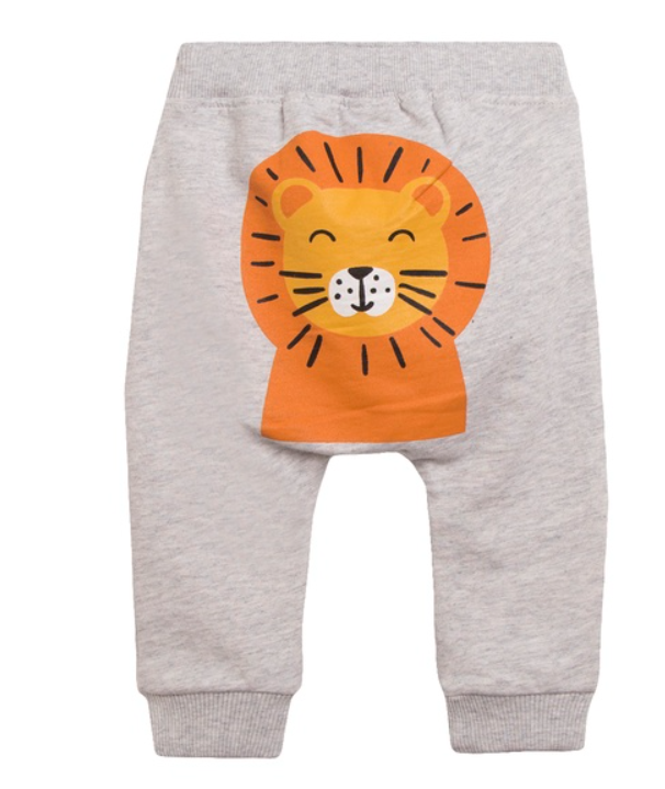 Newness broek grijs met tijger baby