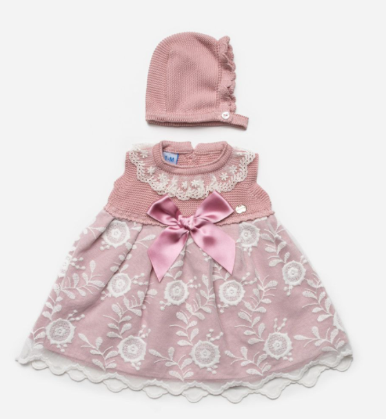 SUPER DEAL Juliana Roze kleedje met kant