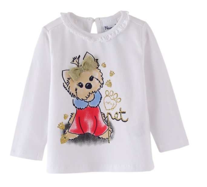 Newness Longsleeve hondje strikje glitter