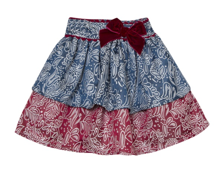 Newness rokje Rood Blauw met strikje
