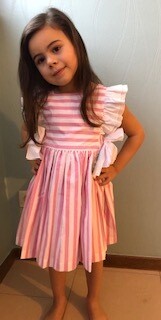 Mon Petit Roos gestreept kleedje