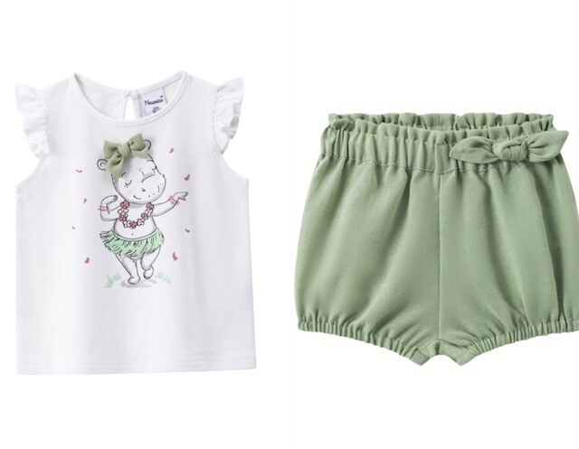 Newness setje groen short