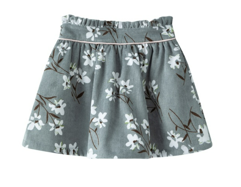 Newness groene rok bloemen