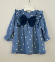 CUKA baby blauw kleed met strik