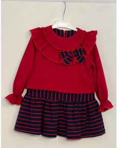 CUKA rood kleed met strepen