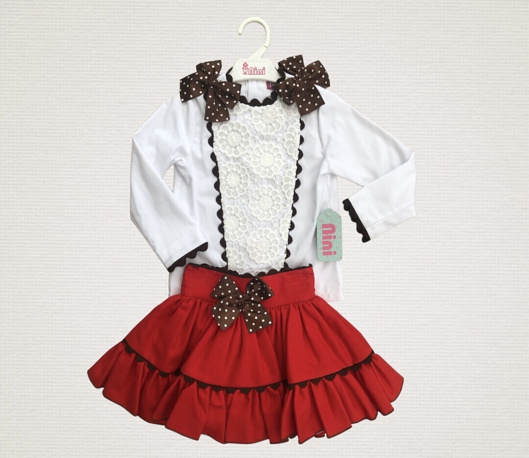 NINI setje rood rokje