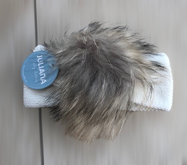 Juliana Haarband met pompon Gebroken Wit