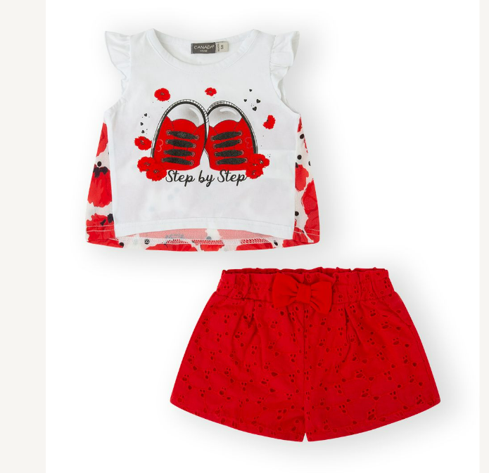 Canada House Baby set rode bloem