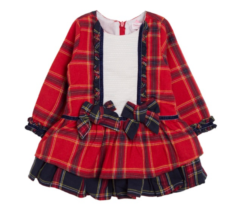 Newness kleedje rood met strikjes