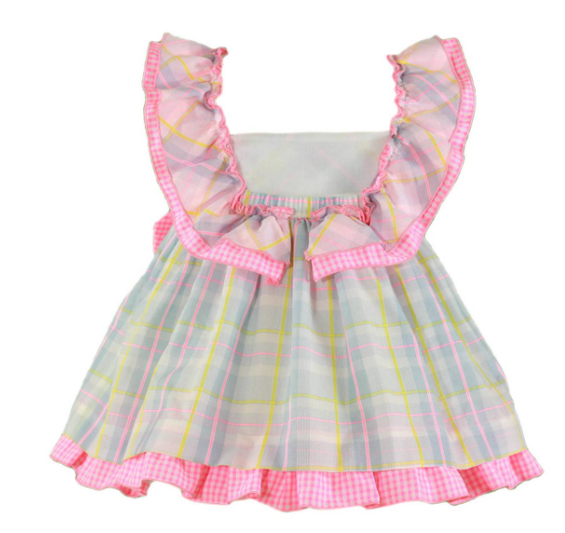 Miranda Zomer24 Kleedje met fluo rose strik