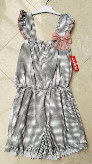 Cuka Combi short grijs met roze strik