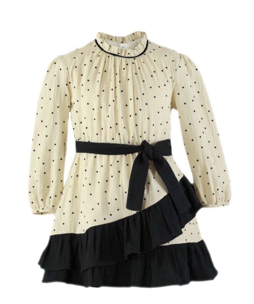 Miranda beige/zwart kleedje