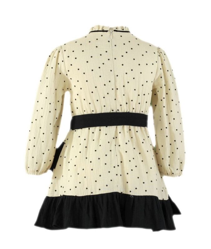 Miranda beige/zwart kleedje