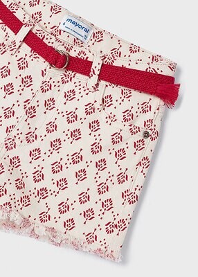 Short printed red