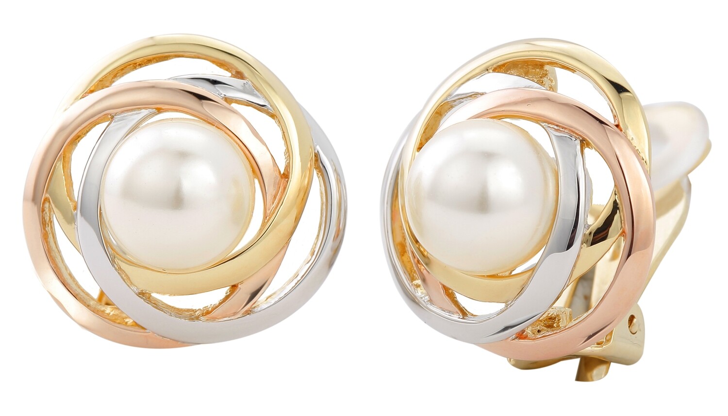 CLIP  3 TONE. CREAMROSE PEARL 10 MM