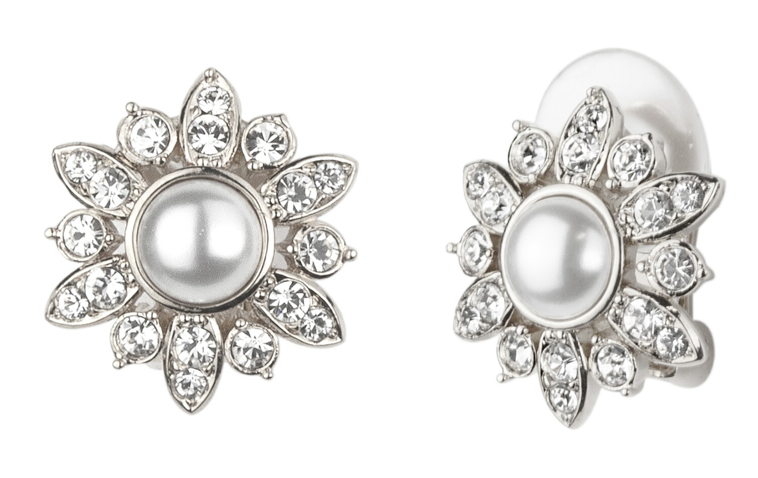 CLIP.   RH.   WHITE PEARL/CRYSTAL.   6 MM