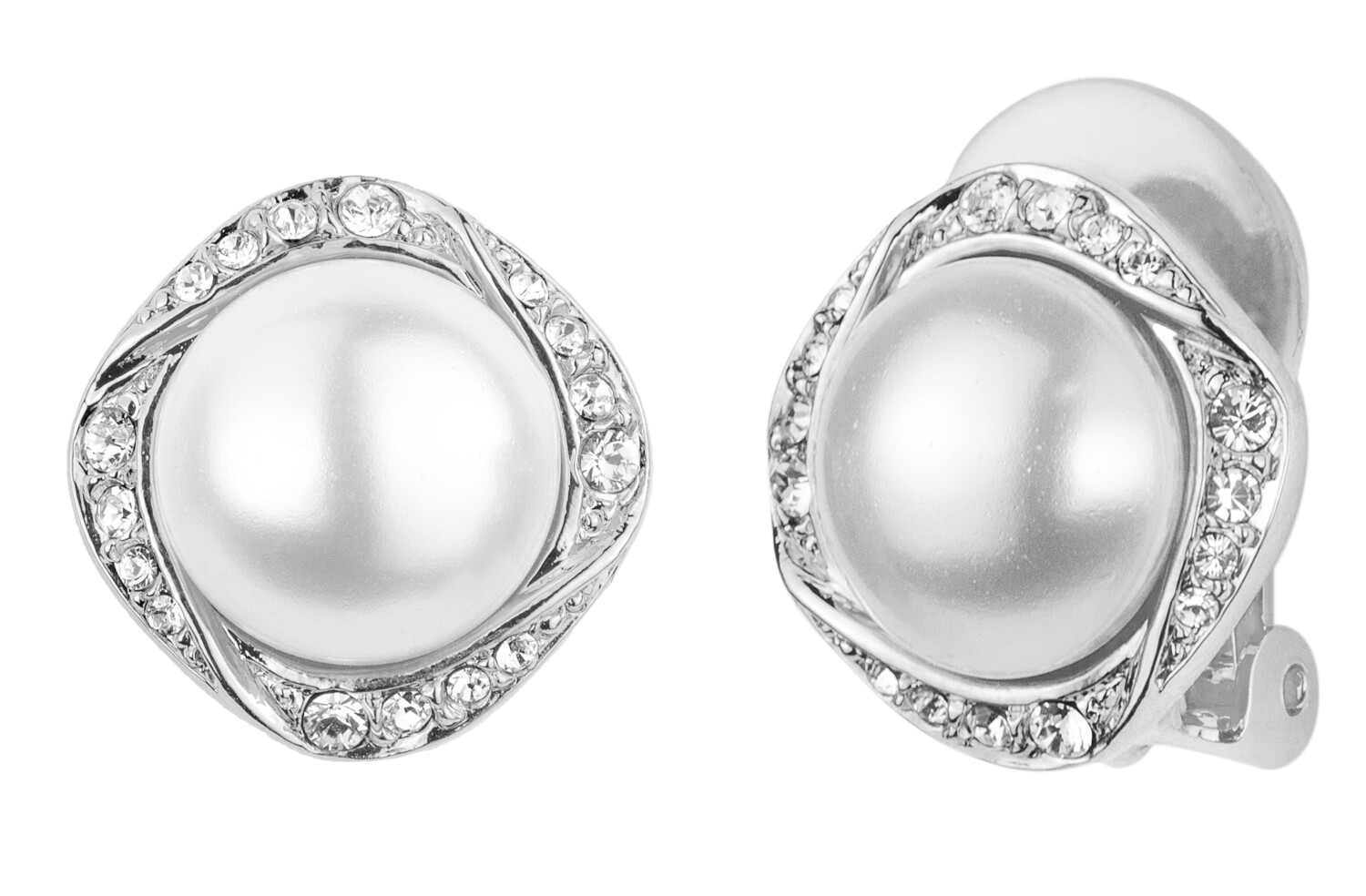 CLIP   RH.  WHITE PEARL/CRYSTAL