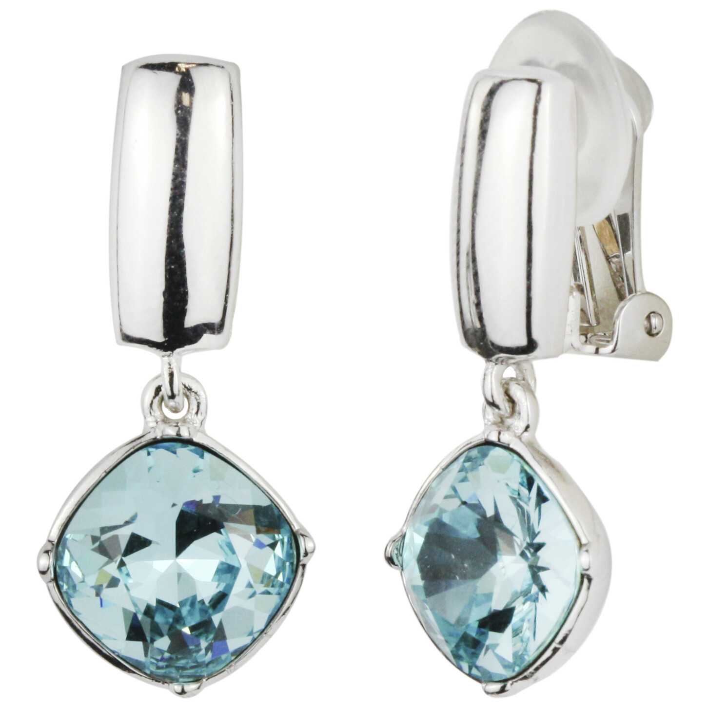 CLIP.  PENDANT.   RH.  CRYSTAL/LT TURQUOISE
