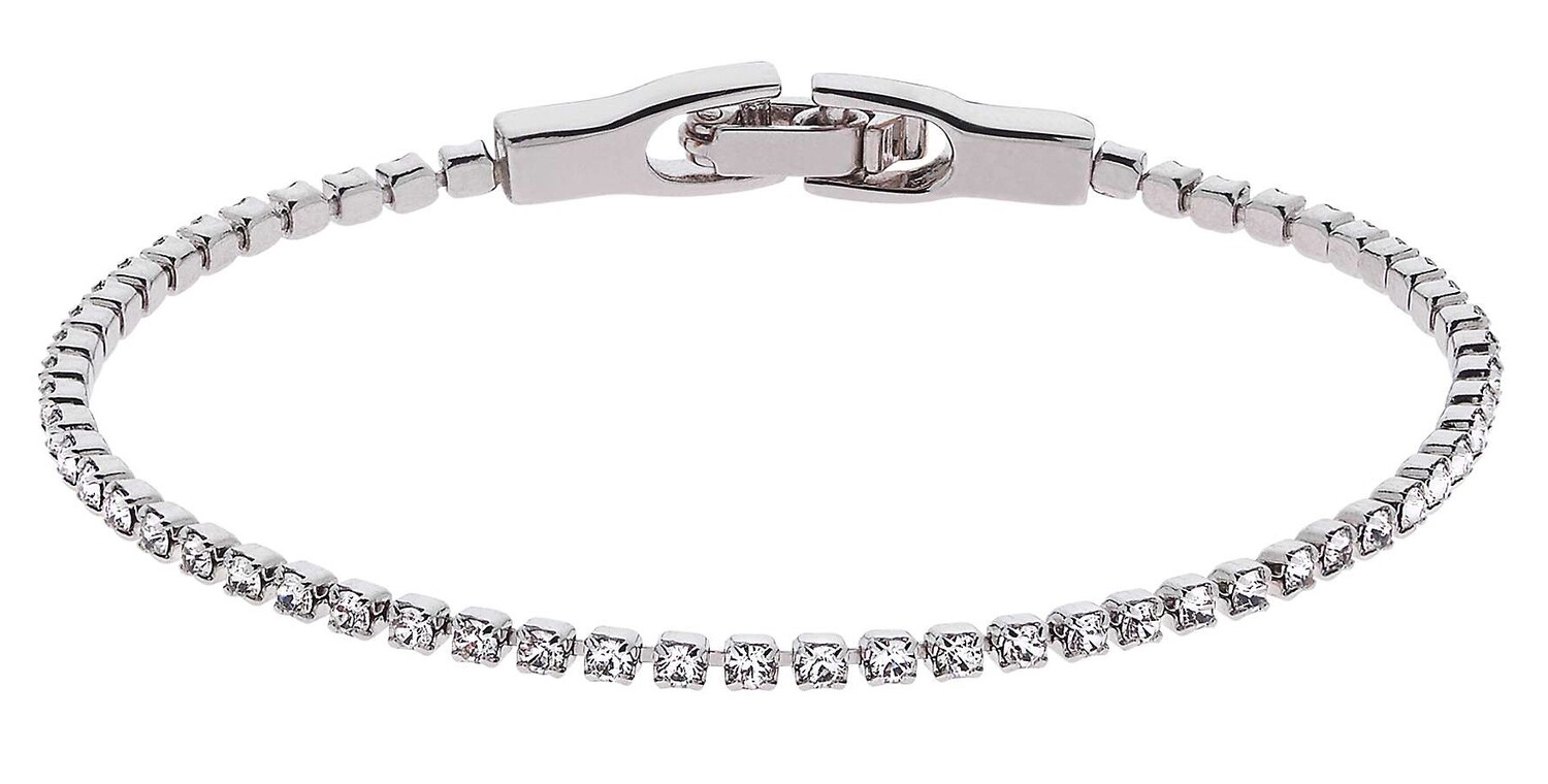 BRACELET.  RH.  CRYSTAL (2MM) 17 CM + 2,5 CM EXTENSION