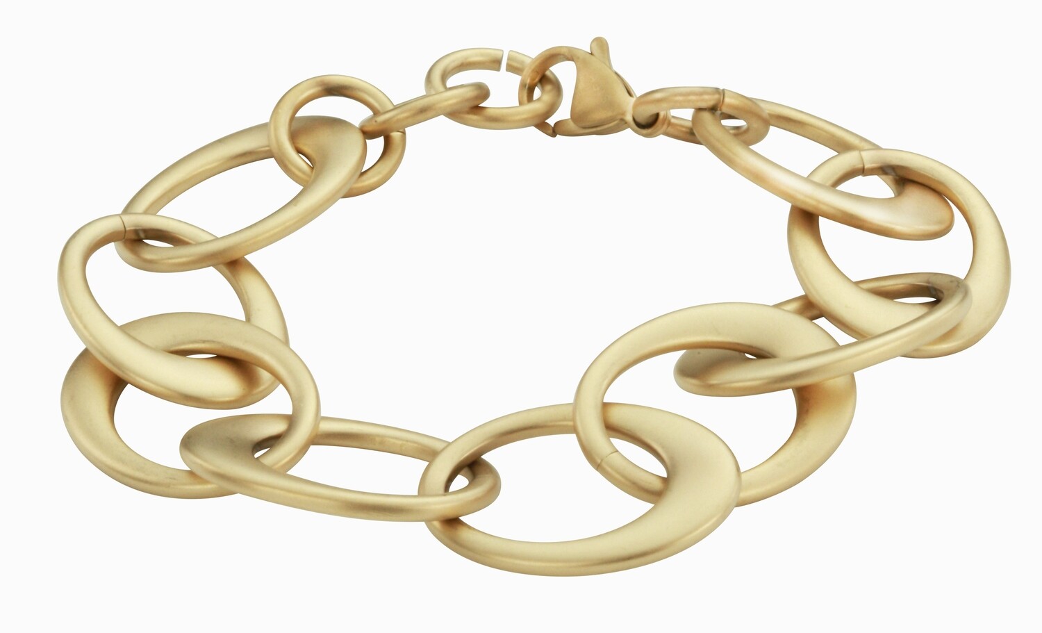BRACELET.       GO.  MAT.    STEEL.      21 CM
