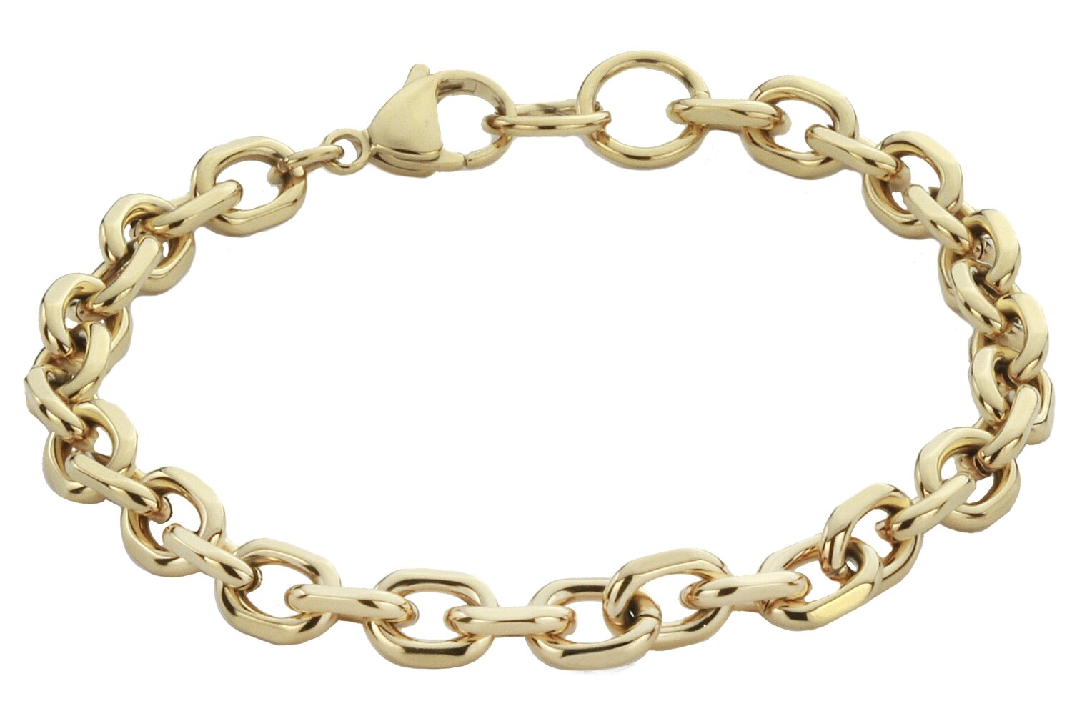 BRACELET.   GO.     STEEL.   21 CM