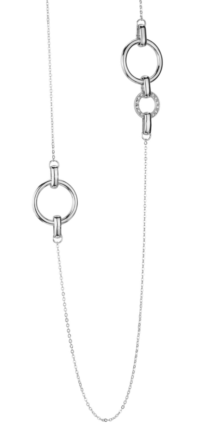 CHAINE.    RH.  STEEL/CRYSTAL.     90 CM