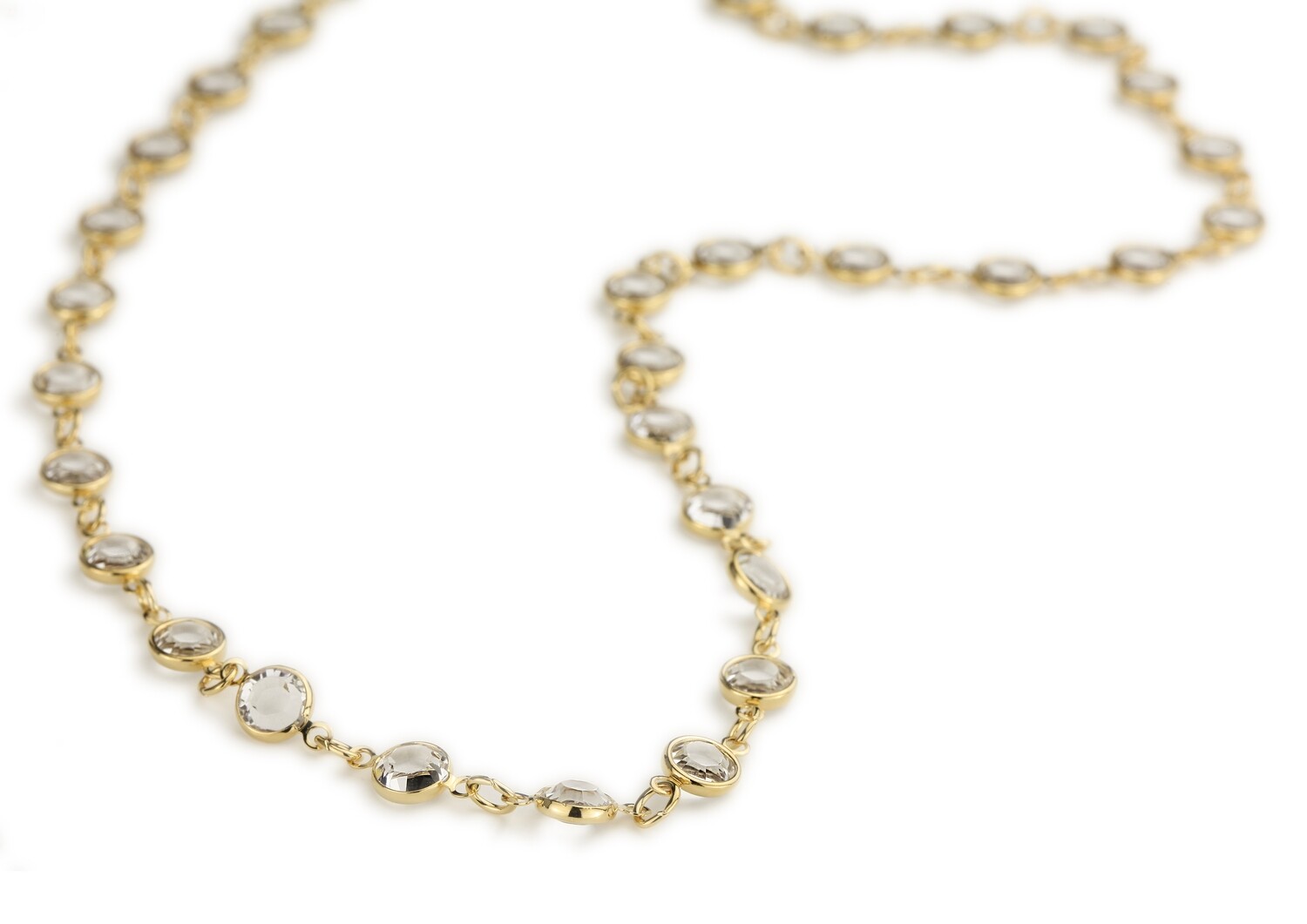 NECKLACE.   GO.   CRYSTAL               40 + 6 CM