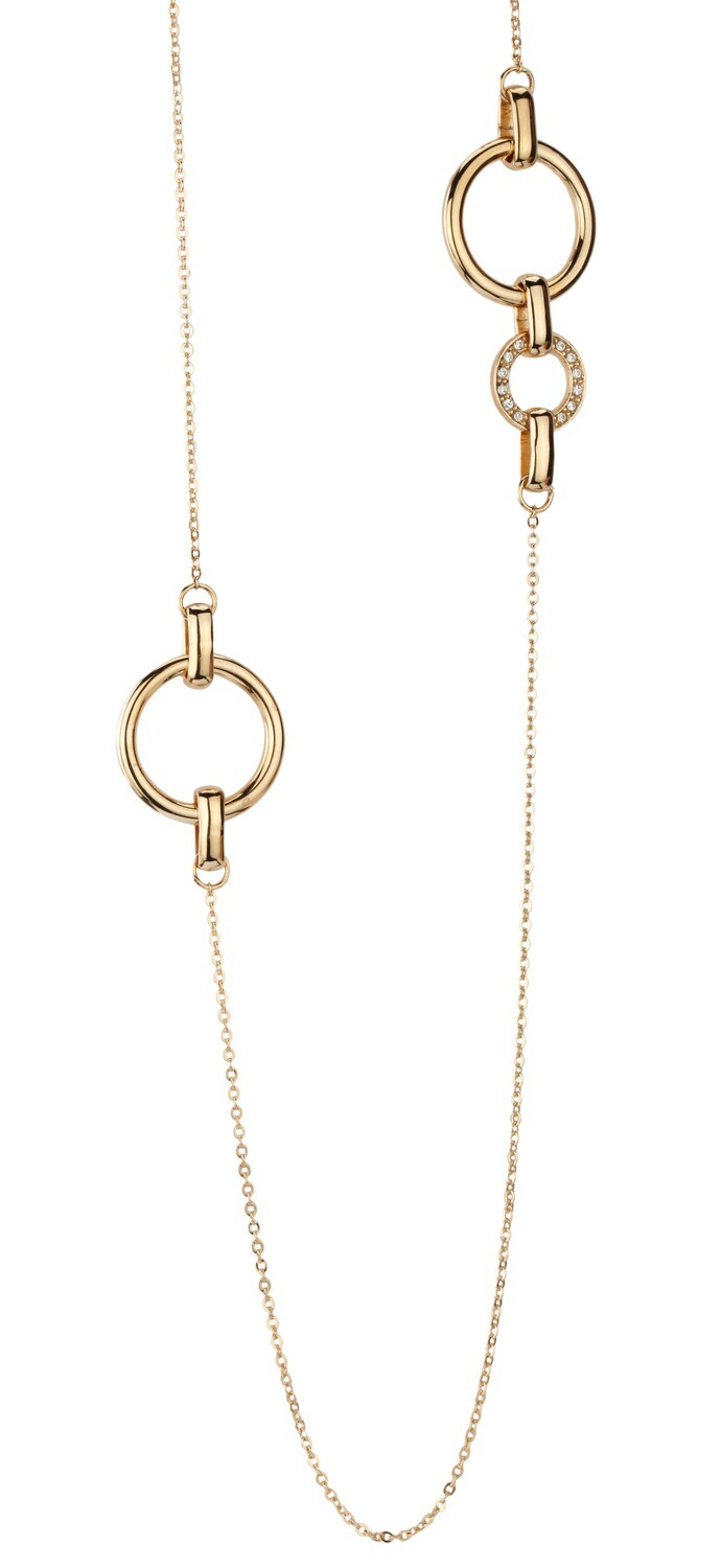 CHAINE.      GO.         STEEL/CRYSTAL.      90 CM