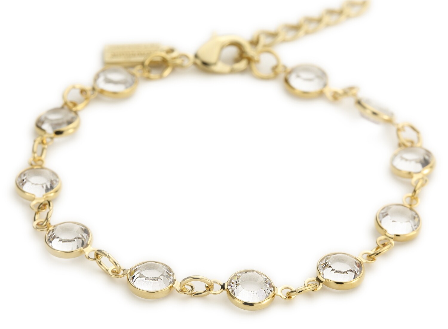 BRACELET.     GO.  CRYSTAL.   18 + 3 CM