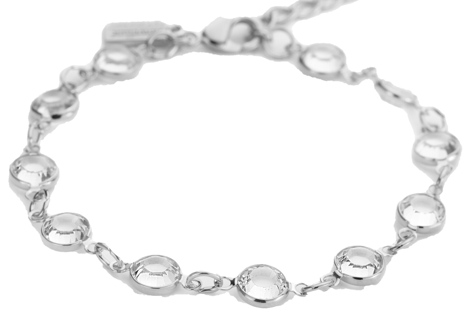 BRACELET.    RH.  CRYSTAL.       18 + 3 CM