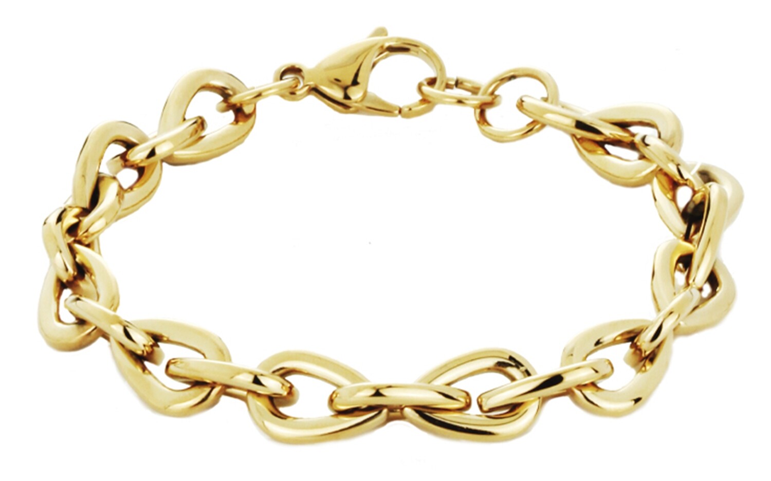 BRACELET.       STEEL.   GO.    21 CM
