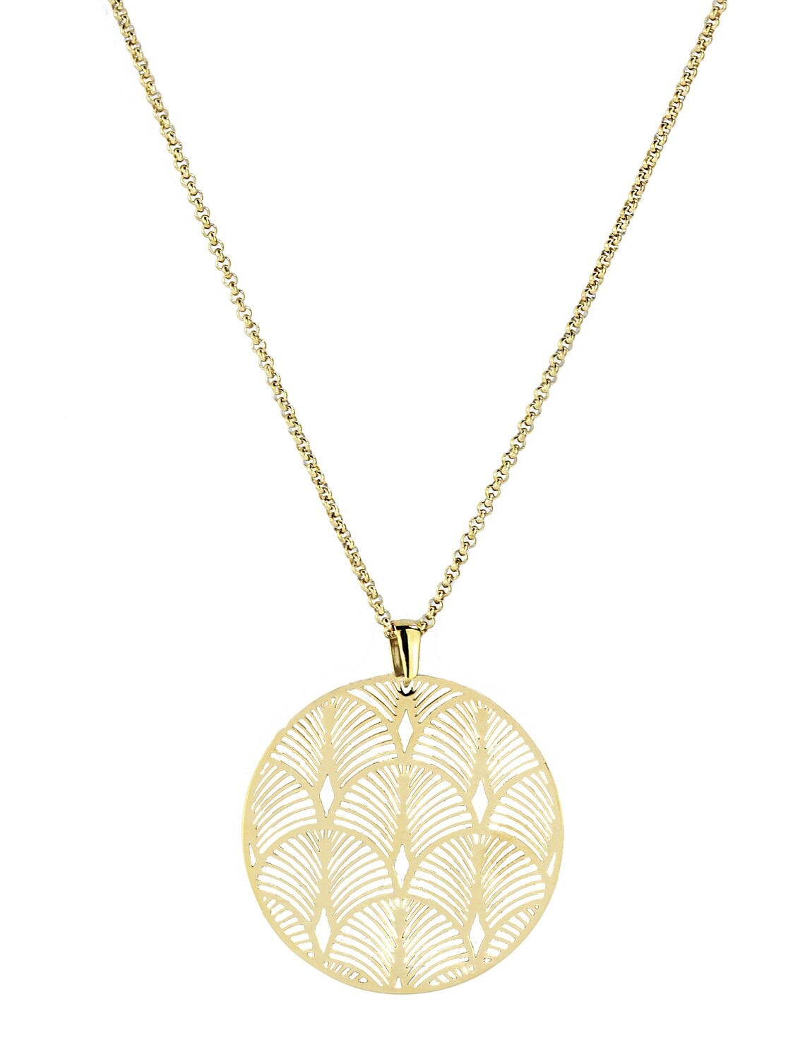CHAINE + PENDANT.      STEEL.      GO.  60 CM