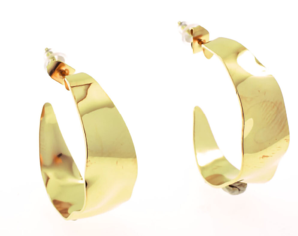 PEARCED HOOPS.  CREOLE.  GO.     25 MM