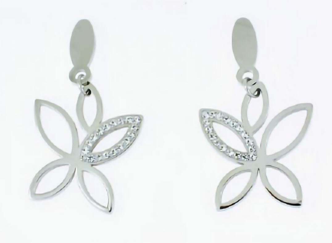 PEARCED AERRINGS  PENDANT.  RH/CRYSTAL