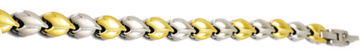 BRACELET.     STEEL.  BI-CO.   19 CM