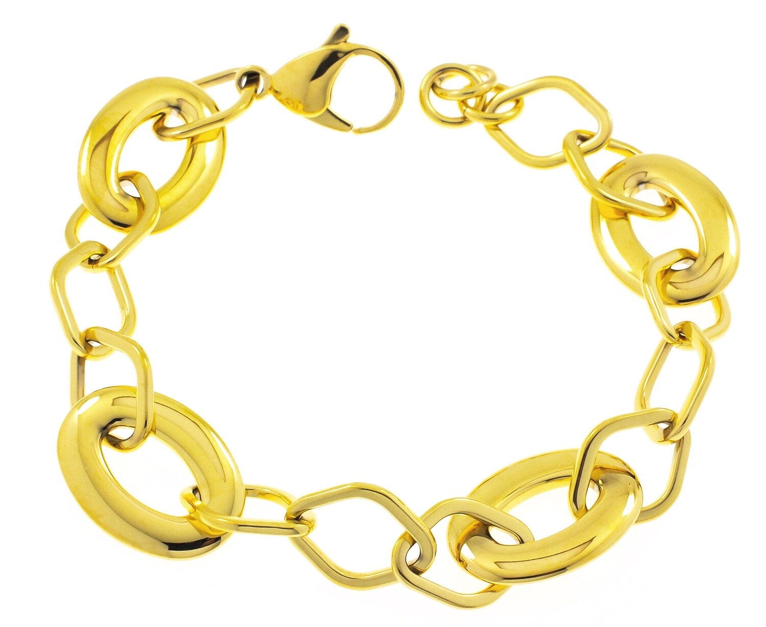 BRACELET.     STEEL.  GO.  21 CM
