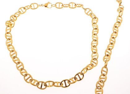 NECKLACE.    STEEL.  GO.  48 CM
