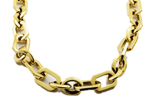 NECKLACE.    STEEL.  GO.     50 CM