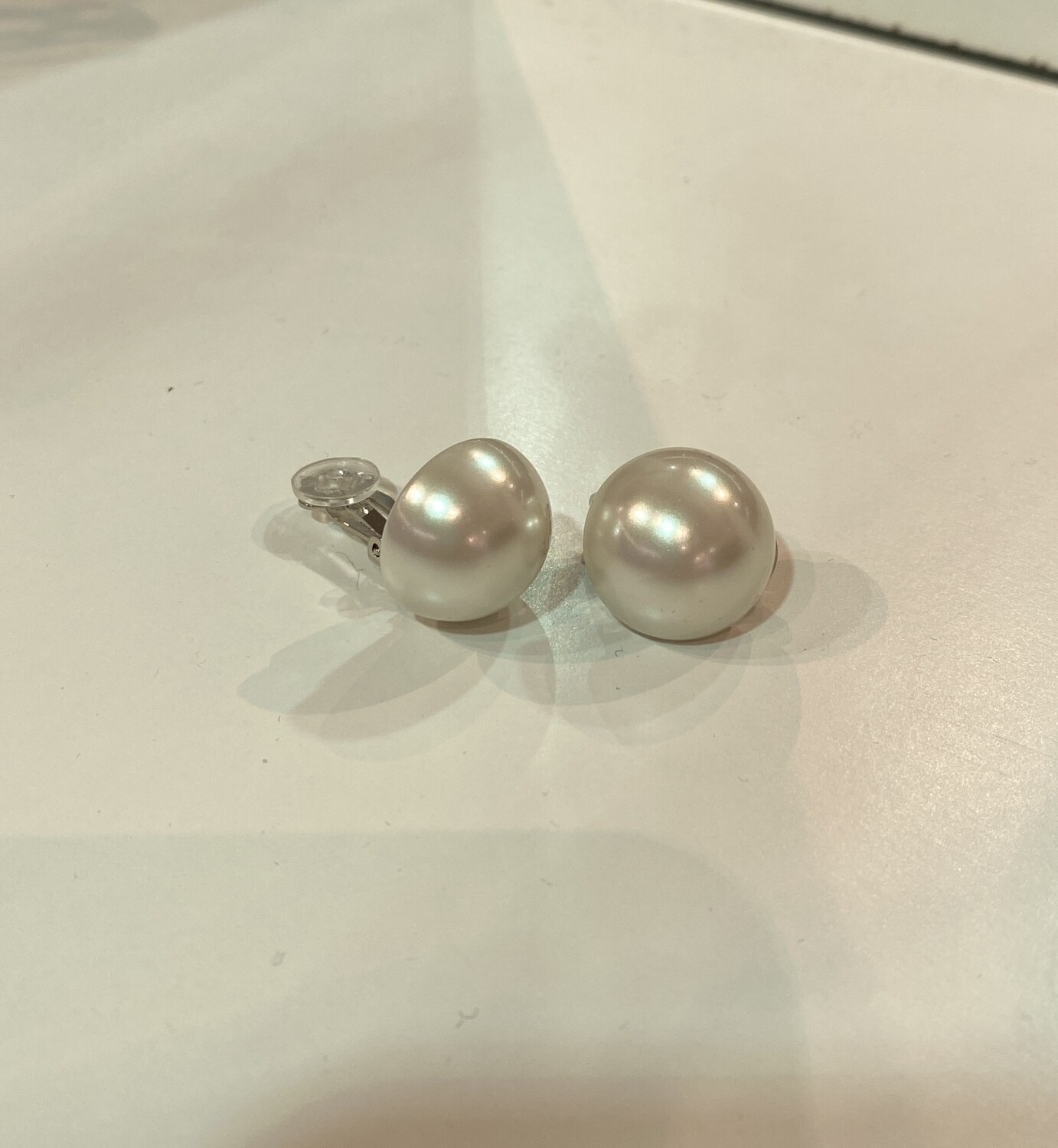 CLIP BOUTON PLATINA 20 MM WHITE PEARL PEARL