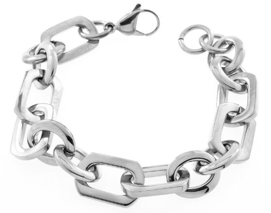 BRACELET.   STEEL PLATINA.  21 CM