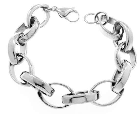 BRACELET.   PLATINA. STEEL. 22 CM